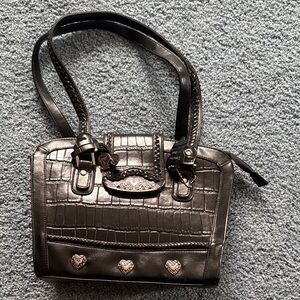 Elegant Black Croc-Embossed Women's Handbag